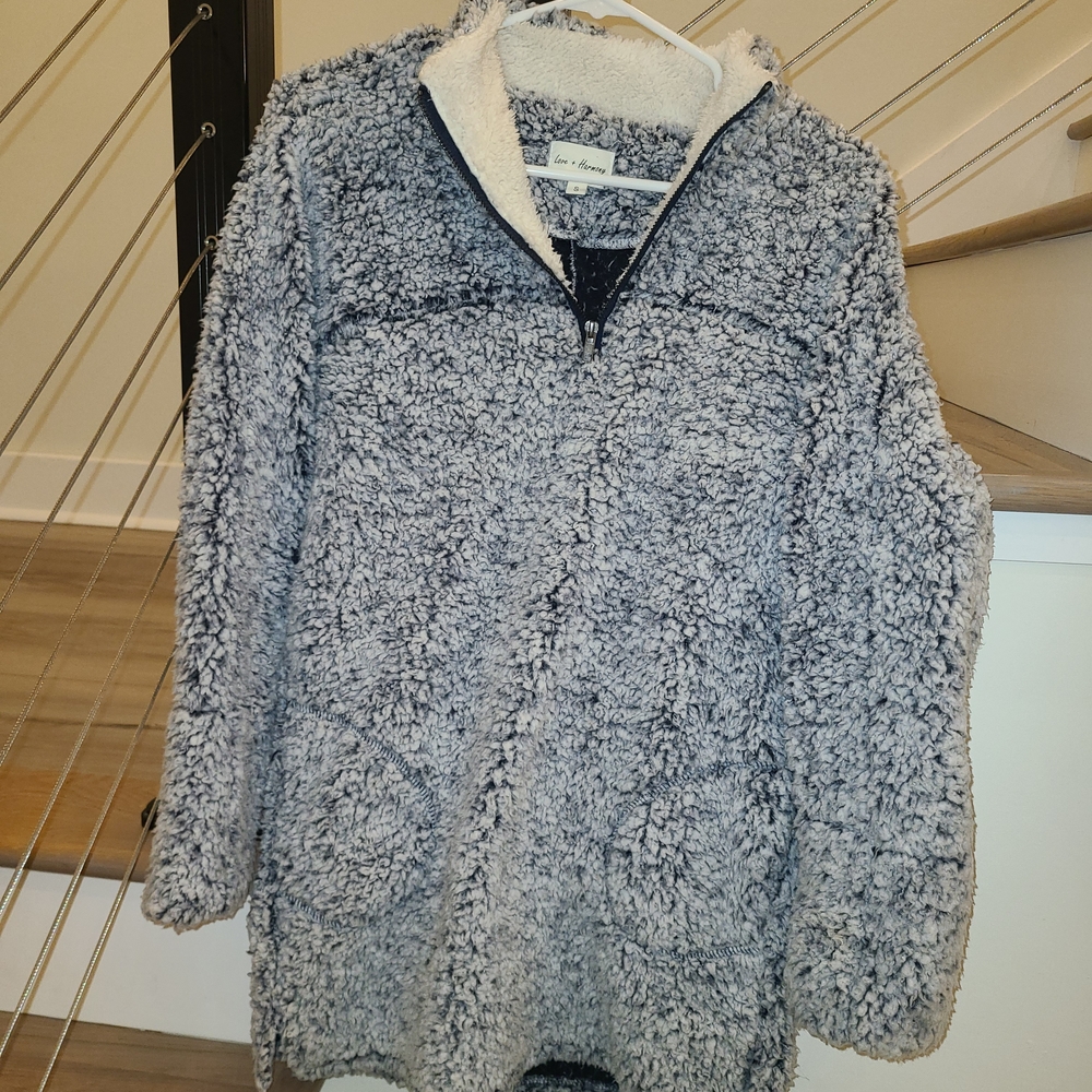 Cozy Gray Sherpa Jacket